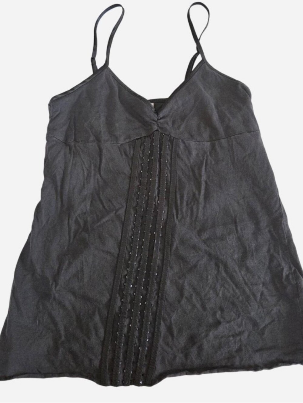Xhiliration Black/Grey Beaded Cami Top